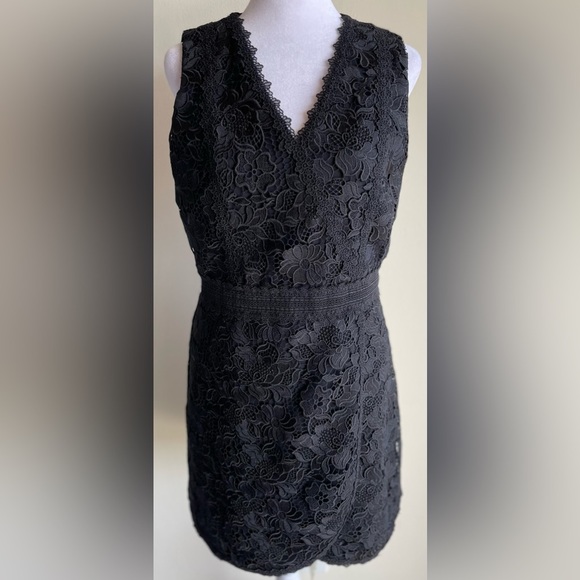 Alice + Olivia Dresses & Skirts - ALICE + OLIVIA SLEEVELESS V NECK BLACK LACE MINI DRESS, SZ XL
